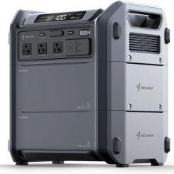Portable Power Station Cube 2000 2200W AC Outlets 2048Wh LiFePO4 Battery Expandable Battery Capacity up to 5kWh Solar Generator
