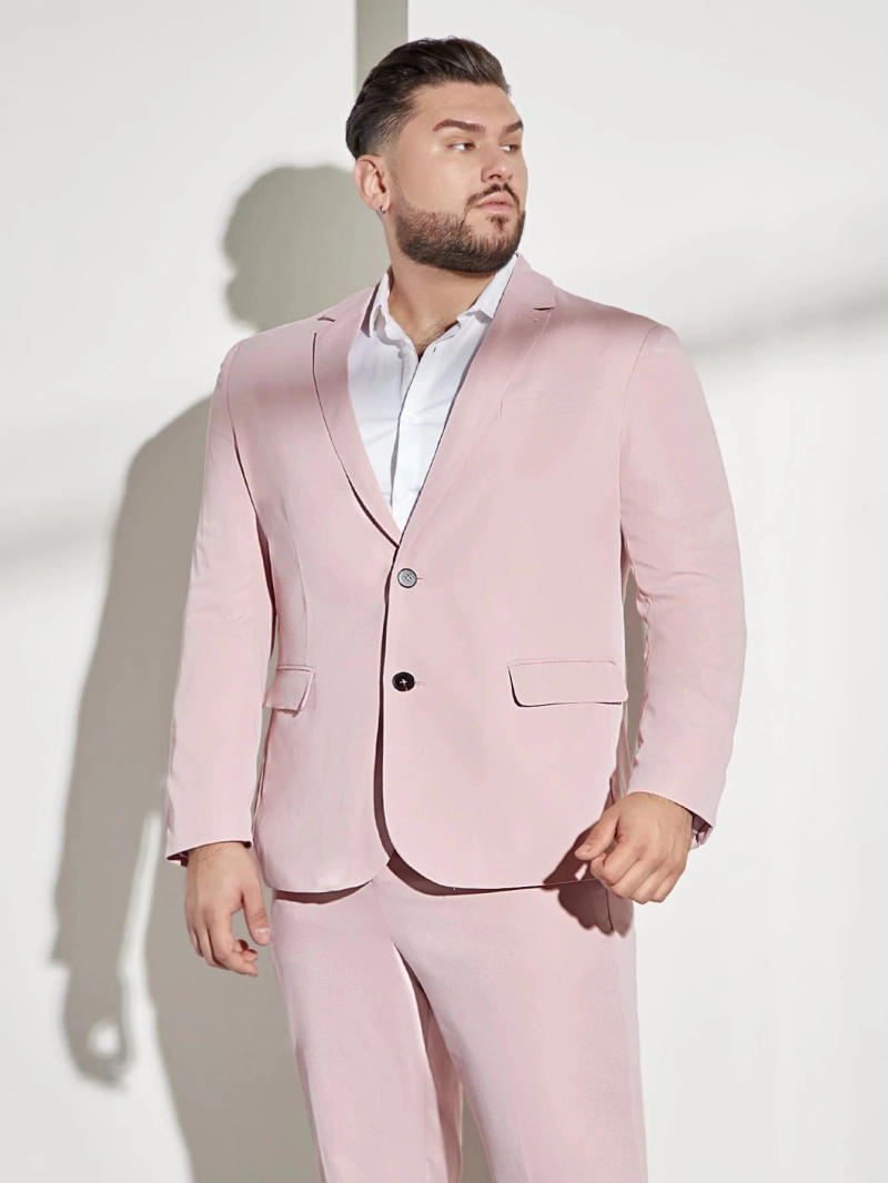 Description Picture 4 of itemSuit Light Pink Blazers Prom Dress Wedding Dress Full Slim Fit Men'S Suit Jacket Sets New In Suits And Jacket Coat Pant Design