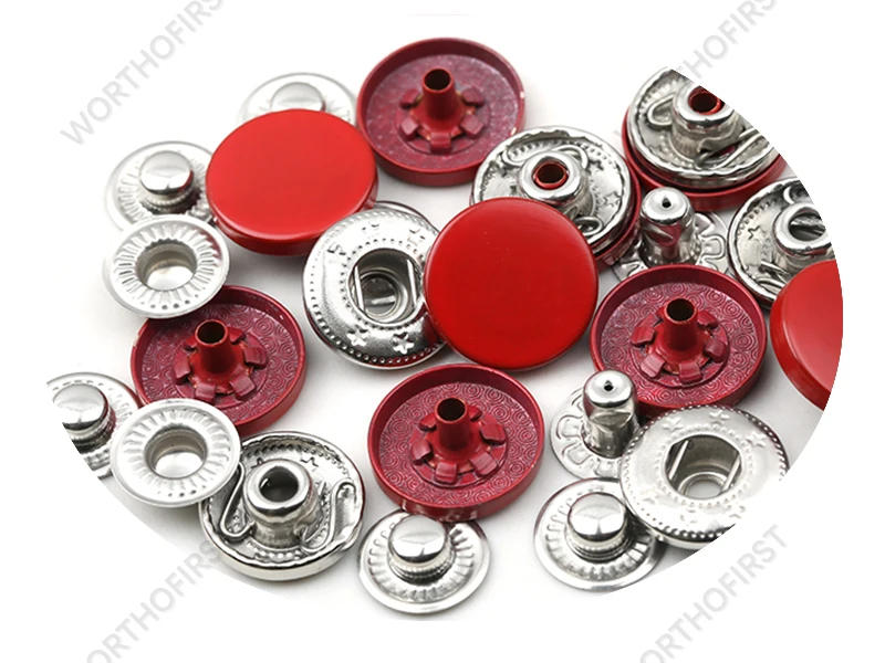 Description Picture 6 of item12.5/15mm Metal Buttons Leather Snap Fasteners Round Duty Sewing Accessories Color Button for Clothes Jackets bags leathercrafts