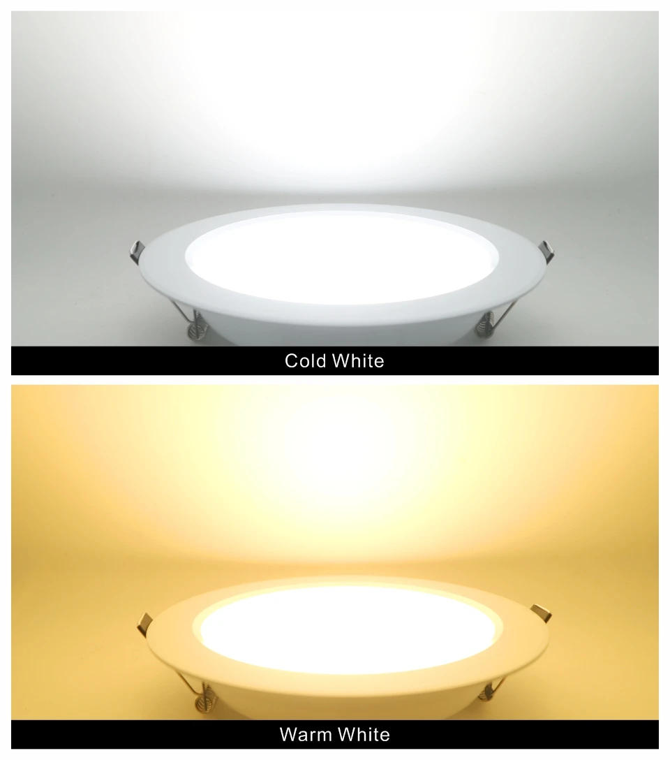 Description Picture 4 of item6pcs/lot 3/4/6/8 inch Led Downlight 6W 9W 12W 18W 24W 220V Recessed Ceiling Light Round Led Panel Down Light Spotlight Lighting