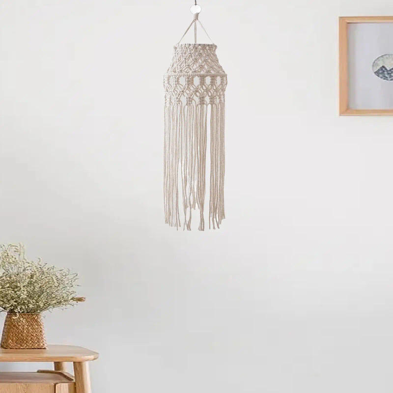 Description Picture 4 of itemBohemian Lamps Shade Pendant Light Shade Light Fixtures Macrame Lamp Shade for Bathroom Living Room Office Nursery Dorm Decor