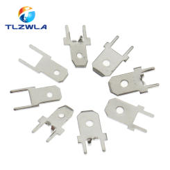 100PCS 6.3MM 4.8MM Inserts Plug Male Terminal 250 PCB Solder Lug Thickness 0.8 Two Legs ,PCB Welding Sheet