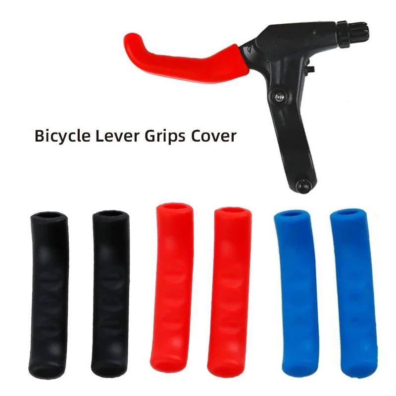 Description Picture 2 of item1/2pairs Bicycle Brake Handle Sleeve Grips Brake Lever Protector Silicone MTB Grips Handlebar Anti-slip Cover Bike Accessories