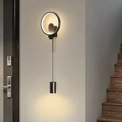 Modern LED Wall Lamp Hallway Aisle Bedroom Bedside Study Stair Black Gold Wall Sconce Luster Lighting Fixture Home Decoratioan