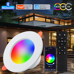 1/2/4 PCs Tuya Smart Bluetooth LED Downlight Remote Control APP Connection Integrated Smart Home Indoor Lighting Recessed Bulb