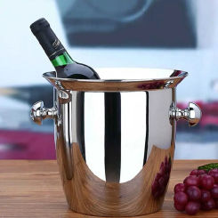 2L/5L Stainless Steel Thickened Ice Bucket Wine Cool Champagne Cooler Ice Bucket For Hotel Bar Party KTVs DH