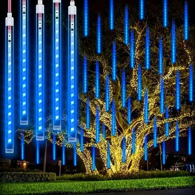 Description Picture 2 of item1/2/3/4 Set LED Meteor Shower Rain Tubes Christmas String Light Holiday Home Room Garden Party Wedding Fairy Lights Decoration