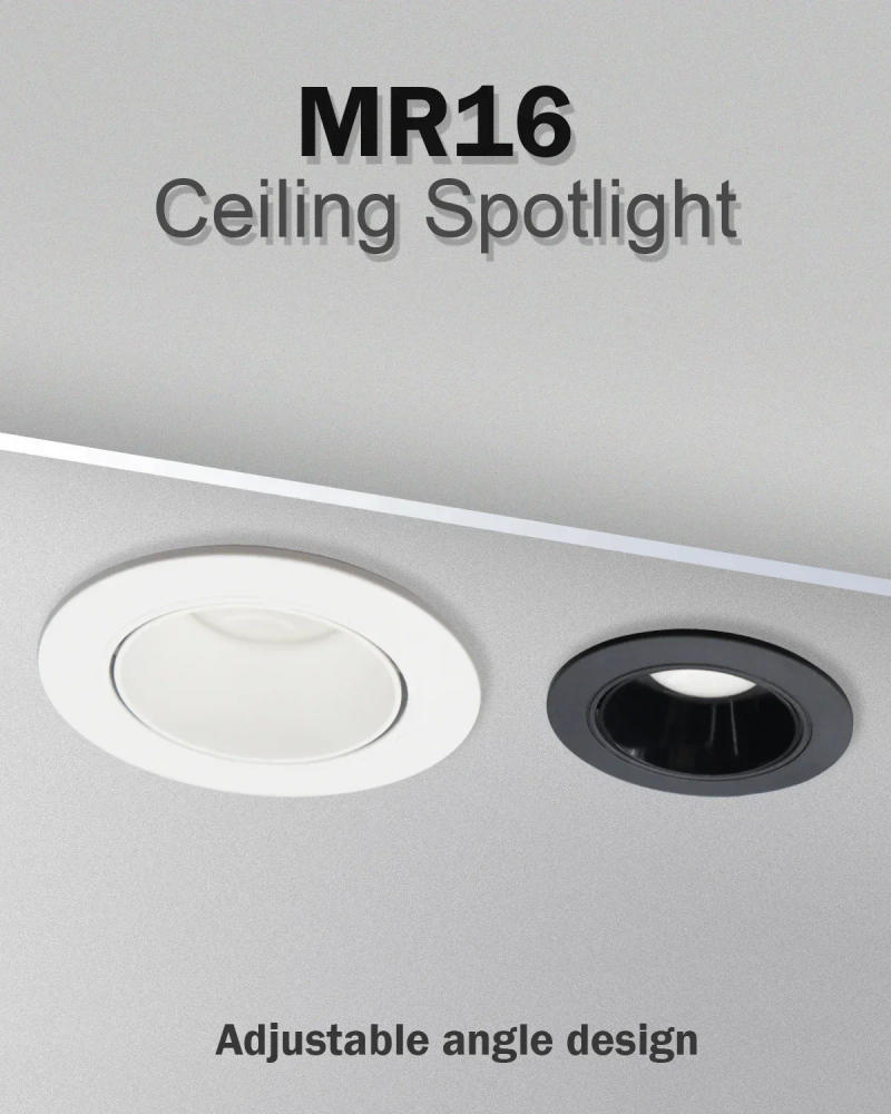 Description Picture 2 of item1-10pcs 12V 24V Ceiling Spotlight,Angle Adjustable LED Downlight for Indoor Lighting 5W 7W 9W Rotating White Color High Quality