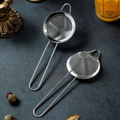 1PC Fine Mesh Sieve Strainer Stainless Steel Cocktail Strainer Food Strainers Tea Strainer Coffee Strainer with Long Handle