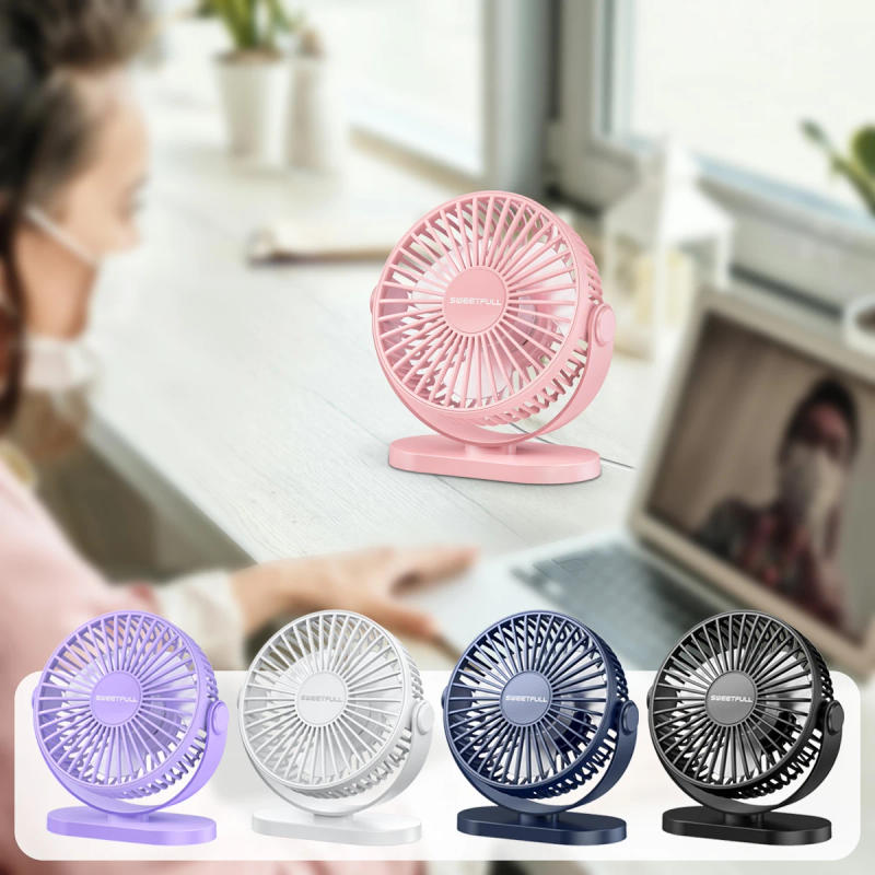 Description Picture 3 of itemDesktop Wall Mounted Mini Electric Fan Mute 3 Speed Adjustment Portable USB Fan For Home Desk Office