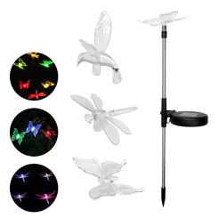 Outdoor Solar Powered Garden Decorative Lamp Color-Changing LED Landscape Light Waterproof Bird Butterfly Dragonfly Lawn Lights