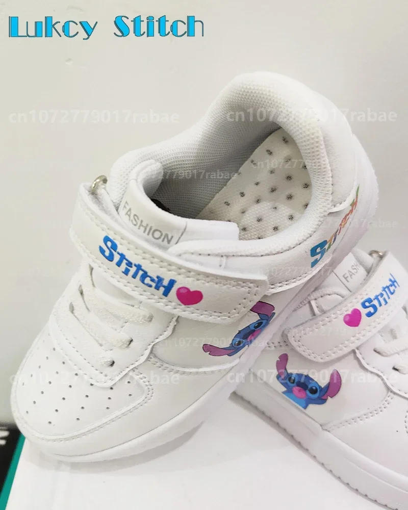 Description Picture 6 of itemStitch Shoes sneakers for children Student Casual basketball shoes Kid Sneakers girls boys Running Fashion Sports Shoes WHITE 9