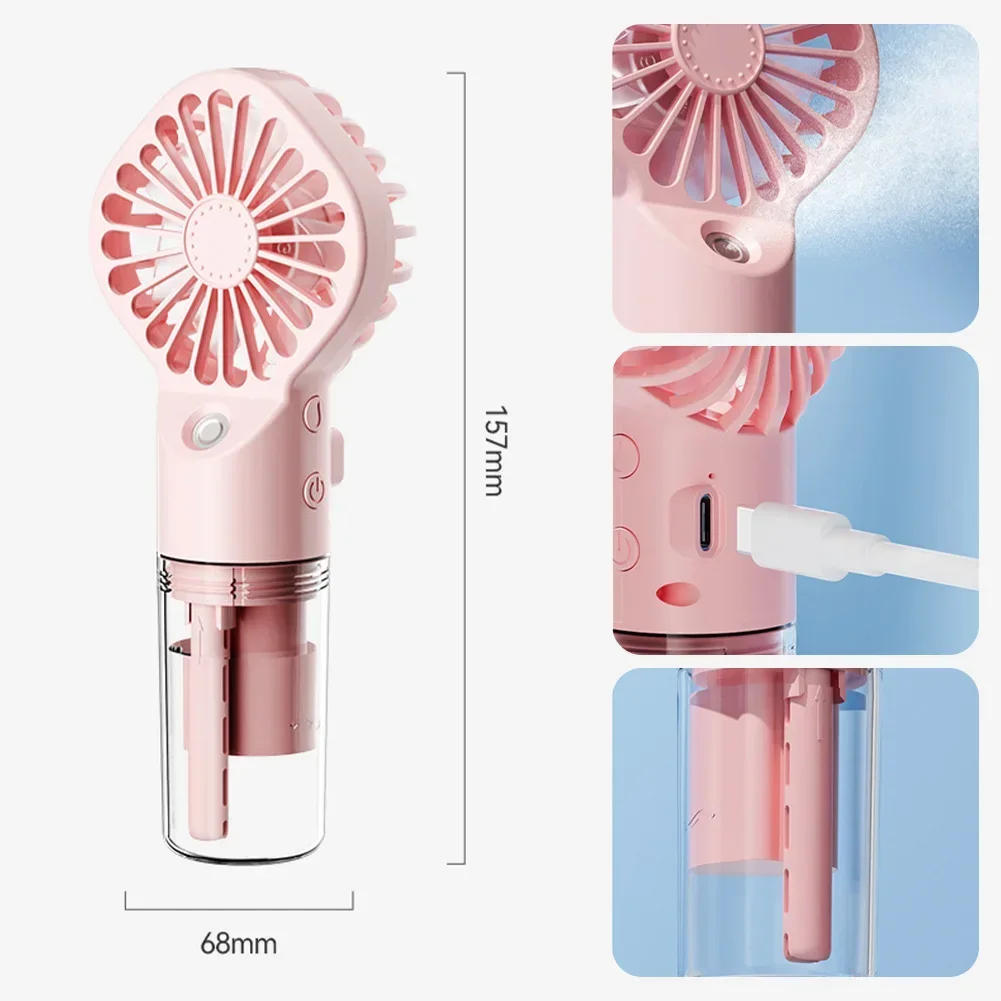 Description Picture 4 of itemHandheld Mini Air Conditioner USB Rechargeable Portable Humidifier Mist Cooler Cooling Spray Humidifier Fan for Home/Office/Dorm