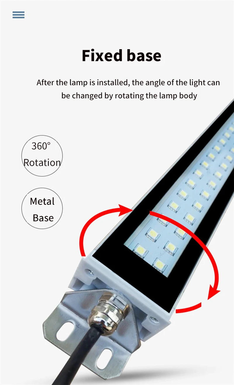Description Picture 4 of item24V/220V Led Machine Tool Work Light Waterproof Oil-proof Explosion-proof Lamp CNC Lathe Lighting Lamp Aluminum Alloy Led Lamps