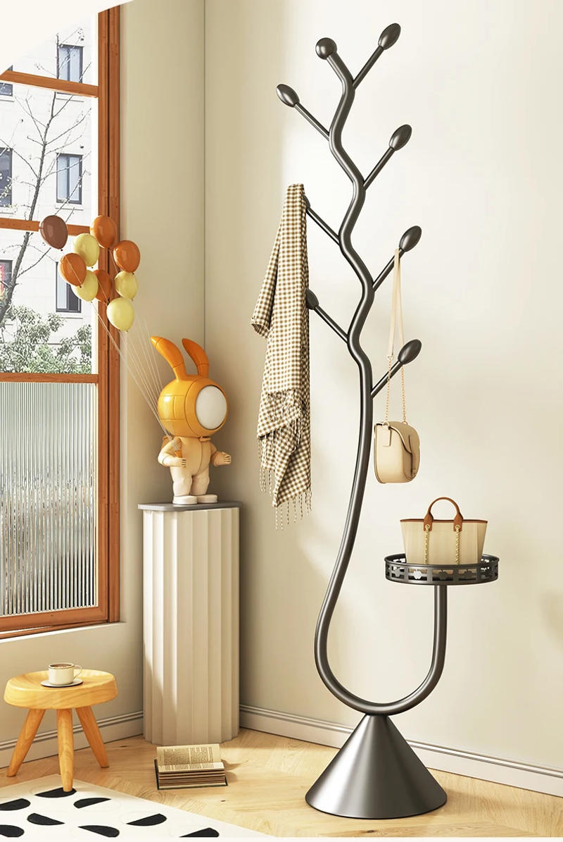 Description Picture 3 of itemNordic Luxury Living Room Coat Stand Modern Bedroom Stand Clothes Hanger Balcony Simple Storage Rack Space Saving Furniture