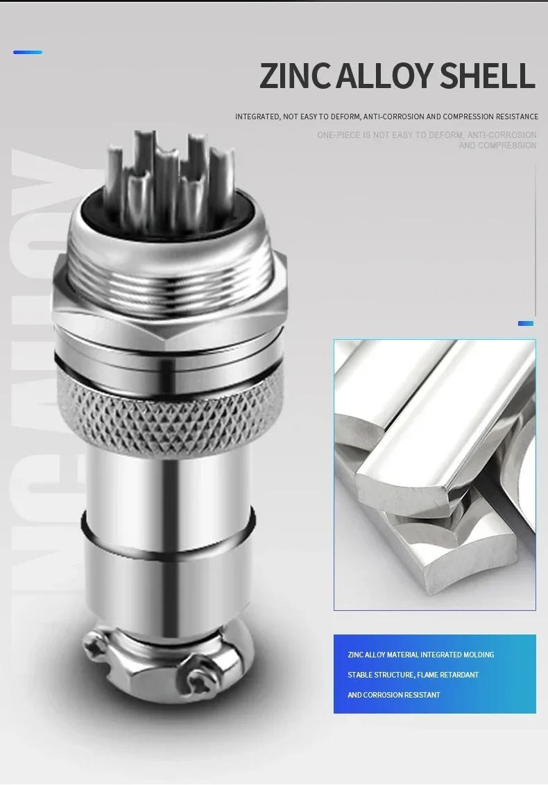 Description Picture 6 of itemGX16 GX12 GX20 2Pin 4Pin Male Female Circular Aviation Connector Plug 16MM Wire Panel Connector 2/3/4/5/6/7/8/9/10/12/14/15P