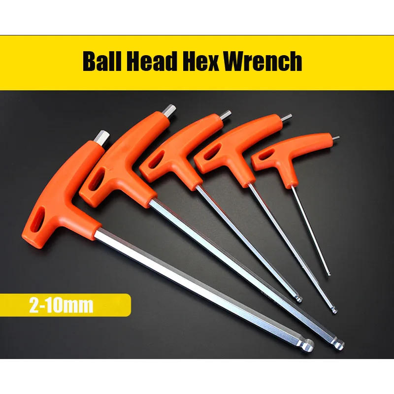 Description Picture 3 of item1Pcs Ball Head Allen Key Hex Wrench Set T-Handle Cr-v Steel Hex Key Spanner for Nut removal 2/2.5/3/4/5/6/8/10mm