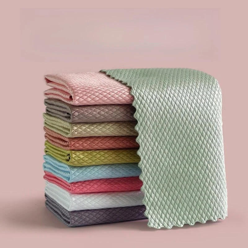 Description Picture 3 of itemGlass Cleaning Towel Mirror Cleaning Cloth Random Color Absorbent Kitchen Towels 25*25cm for Glass Dish Washing Wiping
