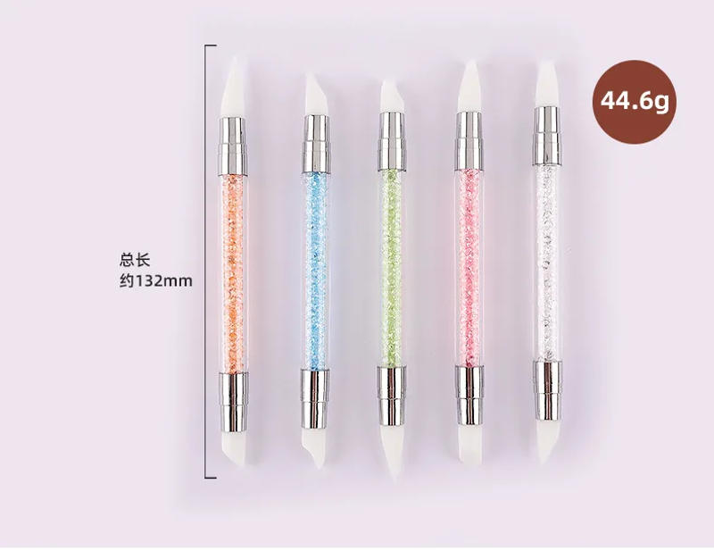 Description Picture 3 of itemDual-ended Silicone Nail Art Carving Pen Nail Art Brush Carving Mirror Glitter Powder Dotting Painting Nail Pen Manicure Tools