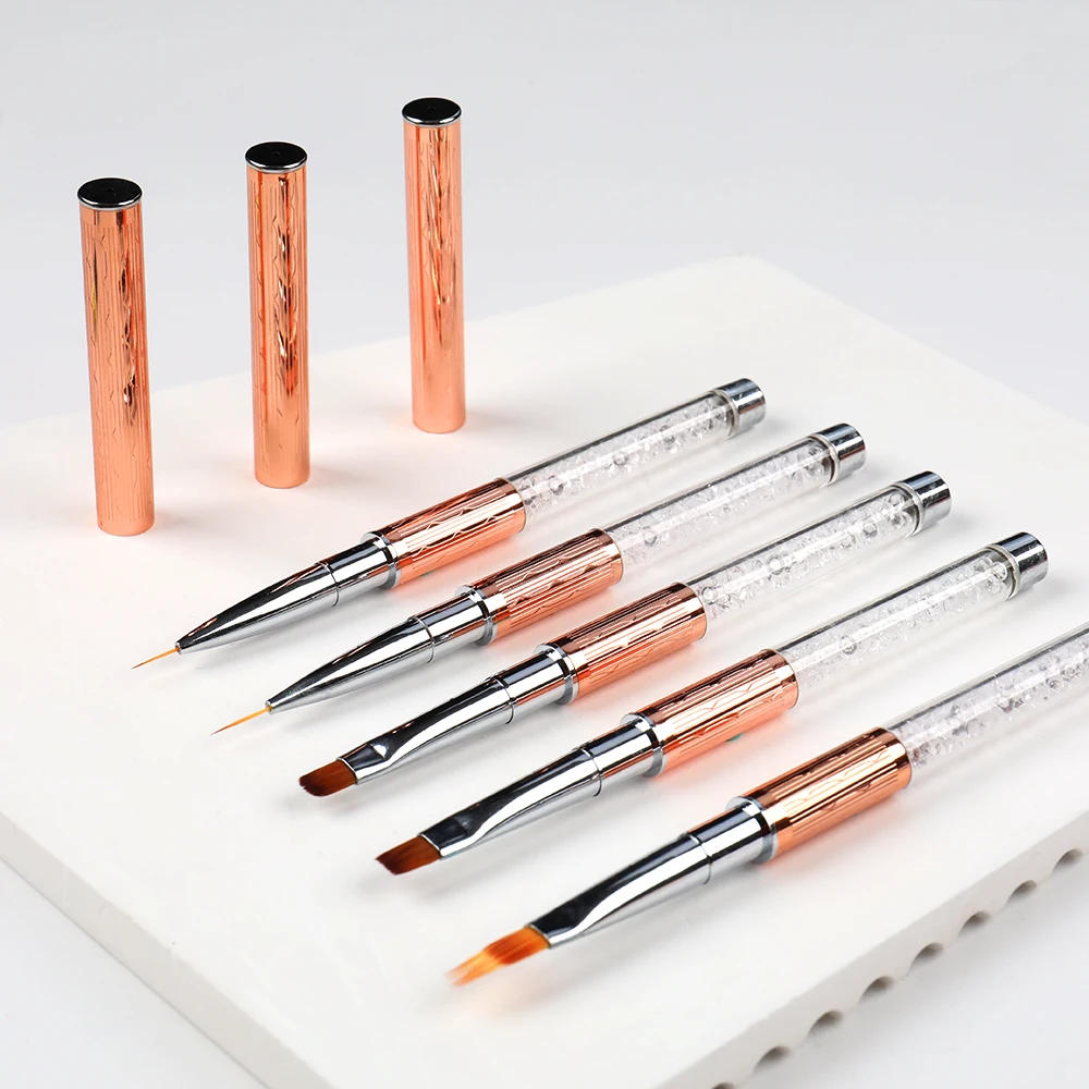 Description Picture 3 of itemBQAN Rose Gold Nail Art Brush Rhinestone Handle Gradient Nail Brush Line Painting Brushes Nail Crystal Acrylic Liner Drawing Pen