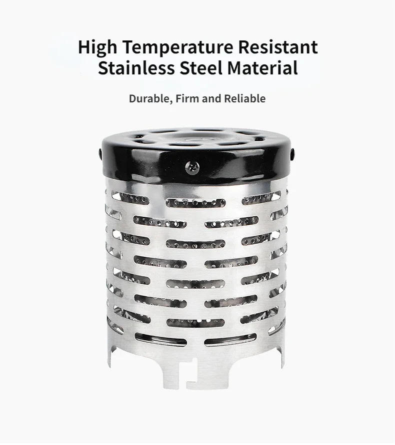 Description Picture 5 of itemMOUNTAINHIKER Mini Gas Heater Stove Cover Wear-resistant Outdoor Camping Portable Stainless Steel Warmer Heating Cover Equipment