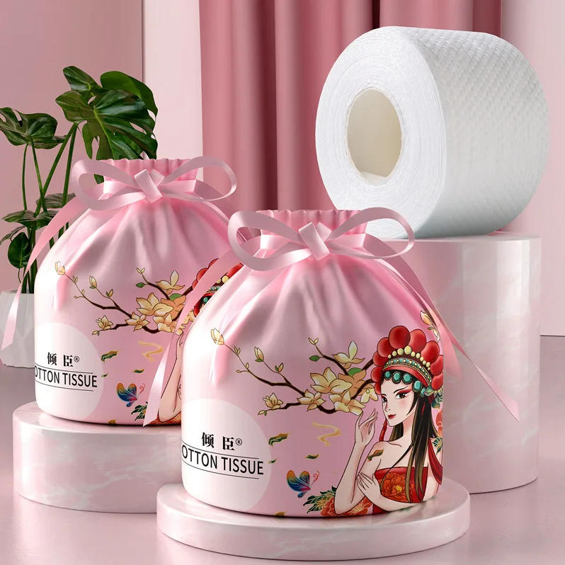 Description Picture 2 of item1Roll Cotton Disposable Face Towels Baby Facecloth Make up Wipes Bathroom Dry Wet Skincare Facial Tissue Napkin Washable Towel