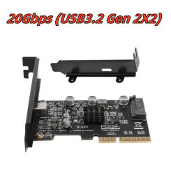 USB PCIE Card Type C PCI-Express 4X to USB 3.2 Gen 2X2 (20Gbps) ASM3242 Chipset for Windows 8/10/Linux