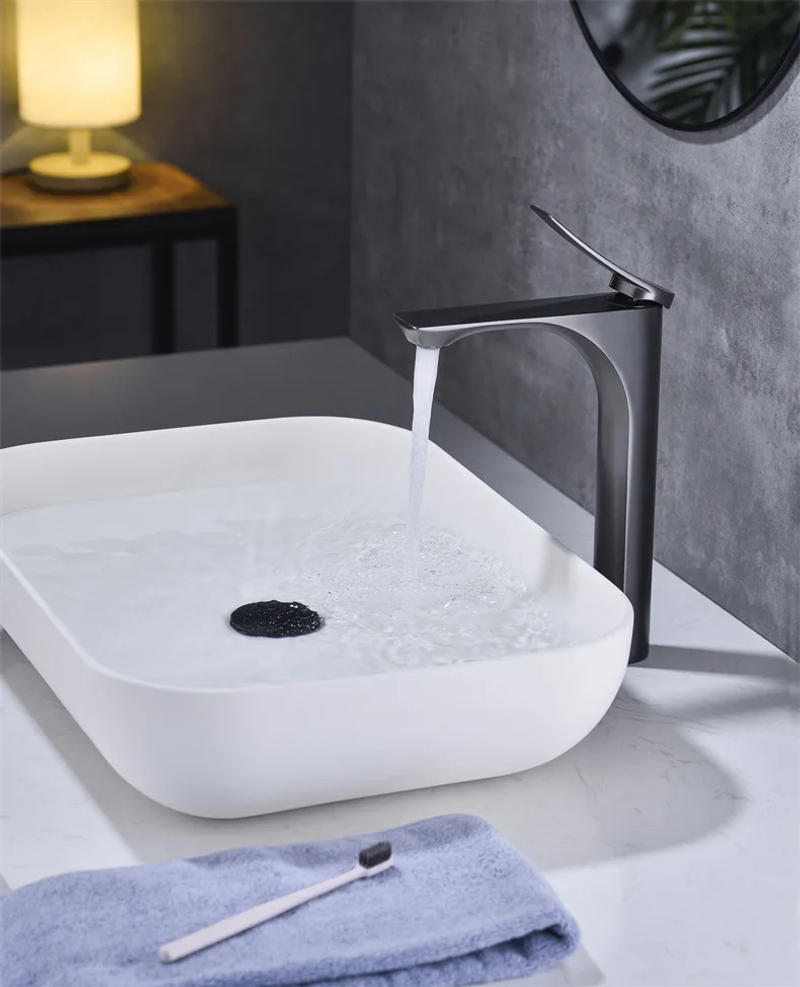 Description Picture 6 of itemElectroplated Gun Gray Countertop Basin Sink Faucet Hot and Cold Water Mixer Metal Tap Bathroom Renovation Washbasin Accessories