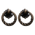 2Pcs Zinc Alloy Drawer Handle Animal Head Cupboard Knob Home Furniture Door Pull Ring