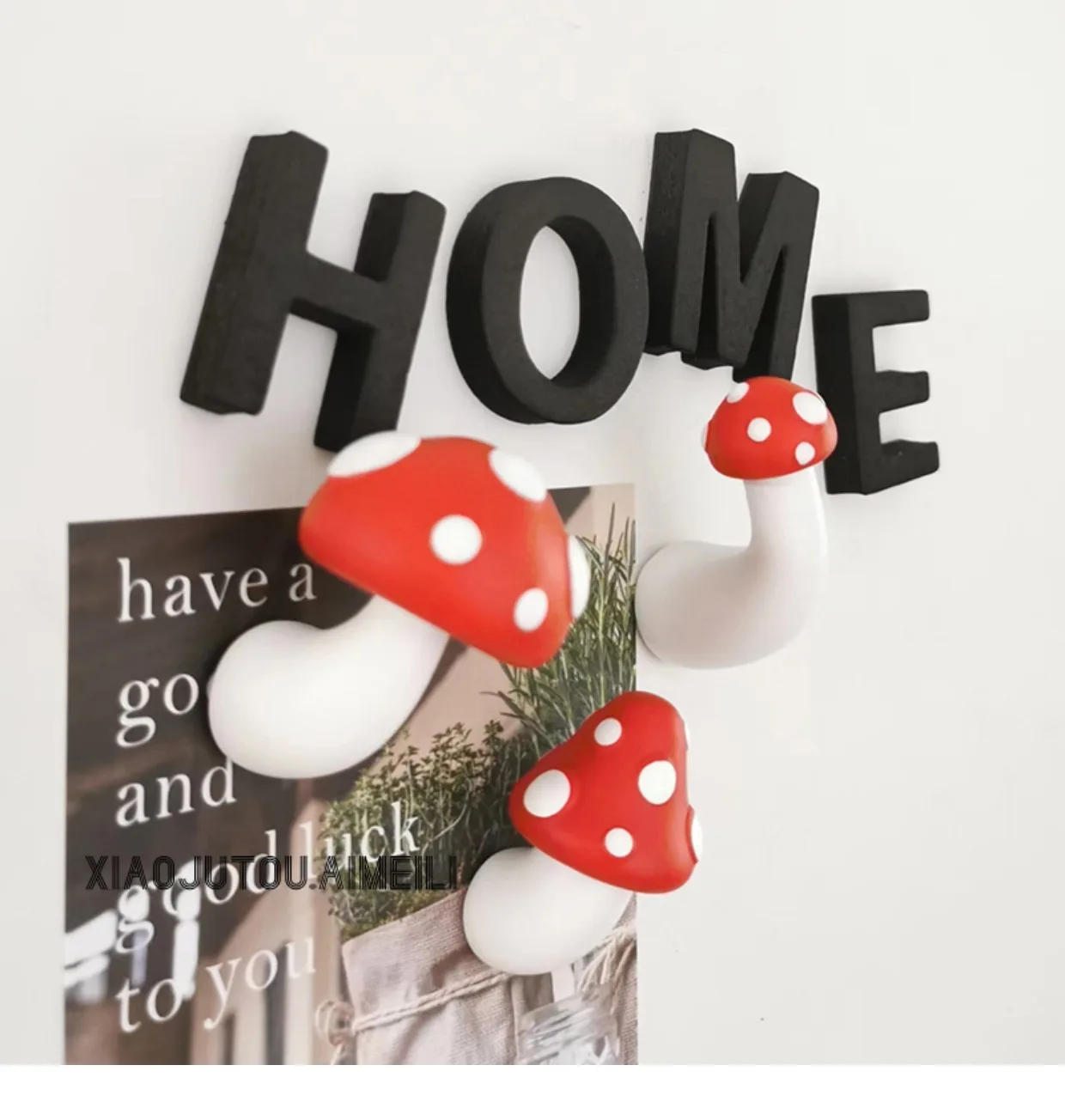 Description Picture 3 of itemCartoon 3D Red Mushroom Refrigerator Magnet Sticker Resin Decoration Fridge Magnetic Sticker Gift Fridge Magnet Home Decor
