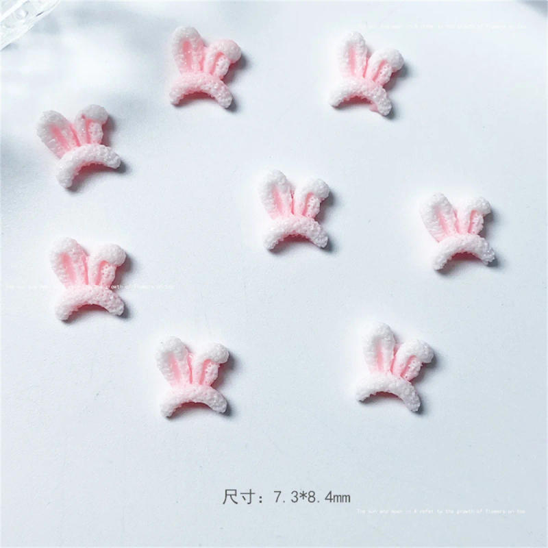 Description Picture 6 of item20pcs 3D Korean Rabbit Ear Resin Nail Art Charms Pink White Bunny Kawaii Jewelry Nail Rhinestones Decorations Accessories DIY