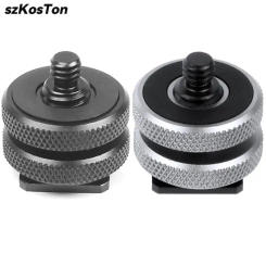 Camera Hot Shoe Mount Adapter to 1/4 Inch Cold Shoe for DSLR Mirrorless Camera Cage Rig Smartphone Extension Accessories