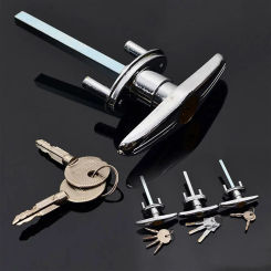 Garage Door Opener T Lock Handle with 2/4 keys Secure For Caravans & Trailers
