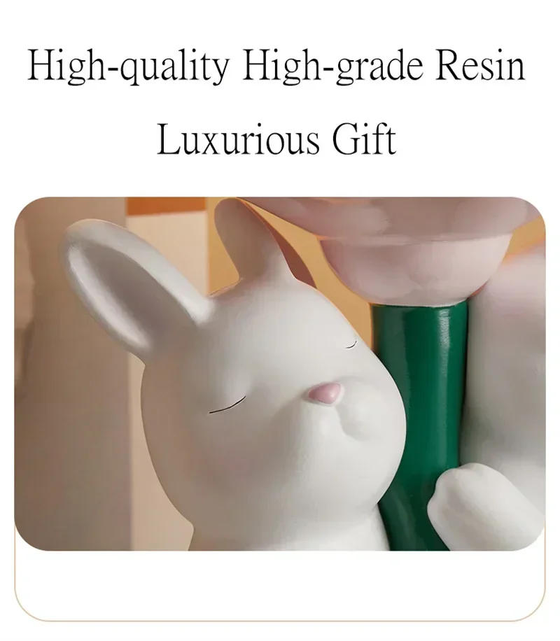Description Picture 6 of itemNordic kawaii desk lamp Luxury Cute rabbit lamp Wedding Gift  Light Resin Art Lamps Princess Decoration girls bed room light