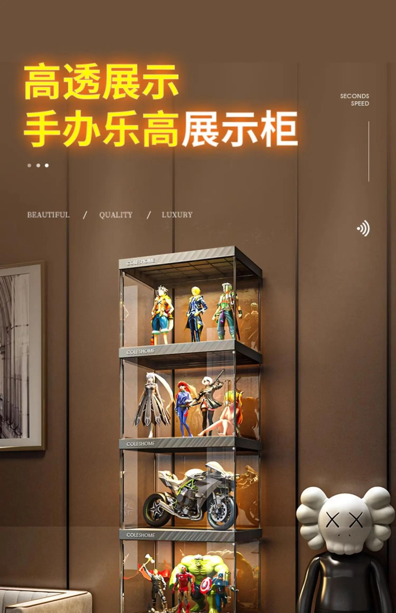 Description Picture 3 of itemVanity Luxury Living Room Cabinets Corner Display Storage Bedroom Living Room Cabinets Nightstands Gabinete Hotel Furniture