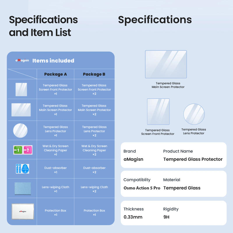 Description Picture 6 of itemFor DJI Osmo Action 5 Pro 4 HD Tempered Glass Front Rear Screen Protector Lens Protective Film For DJI Action 4 5 Pro Accessory