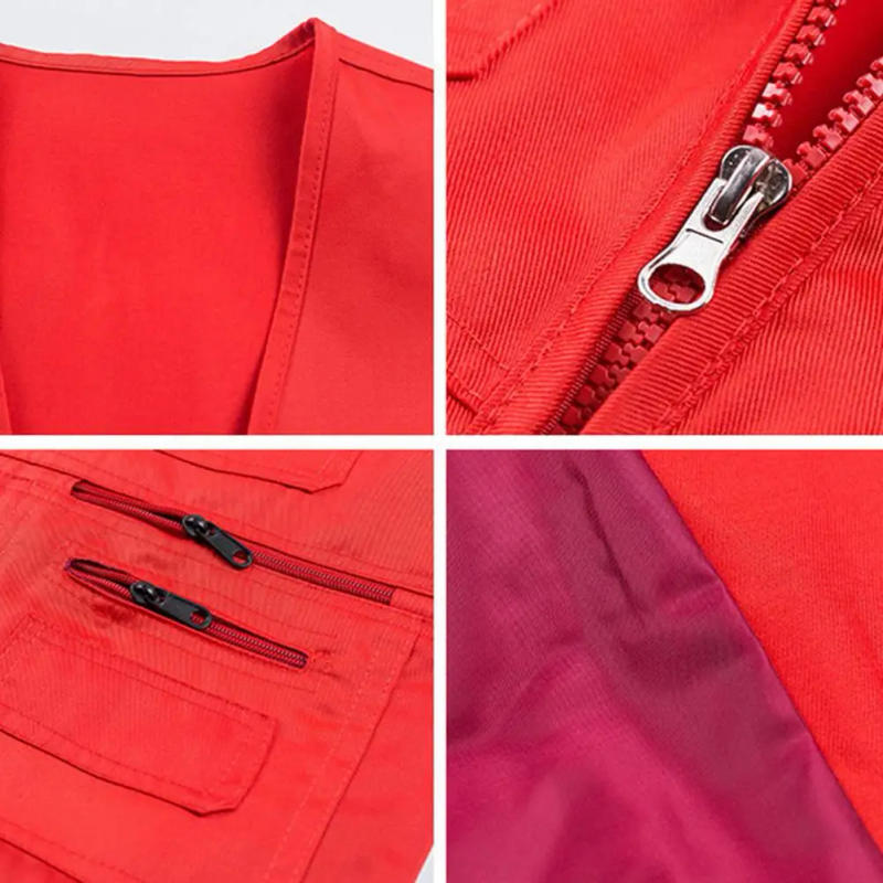 Description Picture 6 of itemZipper Closure Waistcoat Cargo Waistcoat Men Men's Summer Cargo Waistcoat with Multi Pockets V-neck Sleeveless Sports Vest Solid