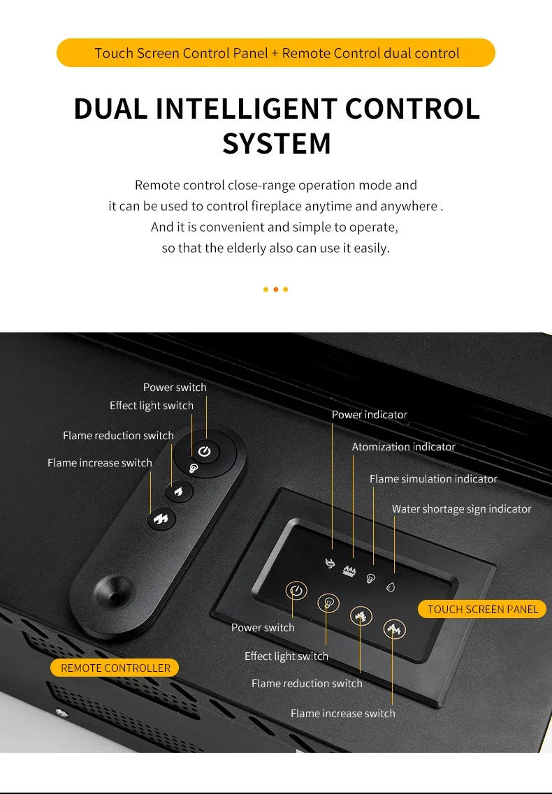 Description Picture 6 of itemSteam Fireplace1200 1500 1800mm Artificial Decor Flame LED Decorative Steam Fireplace Recessed 3D Water Vapor Electric Fireplace