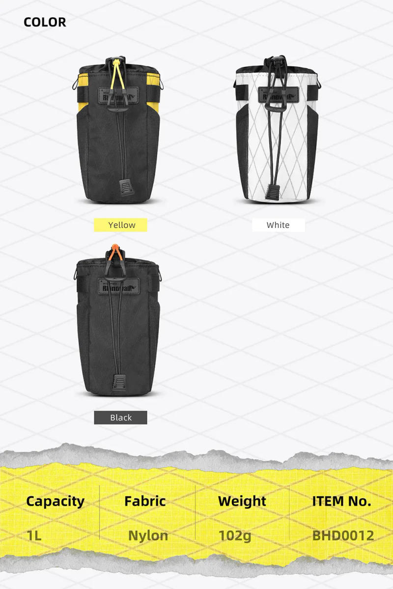 Description Picture 6 of itemRhinowalk Bicycle Water Bottle Bag Waterproof Insulation Bicycle Front Handlebar Pouch Cycling Bikepacking Travel Water Holder