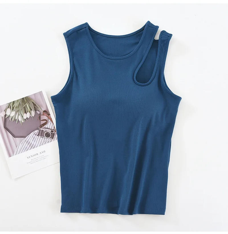 Description Picture 4 of itemWomen Tank Crop Tops Seamless Underwear Female Streetwear Hollow Tops Sexy Lingerie Sports Vest Padded Camisole Summer