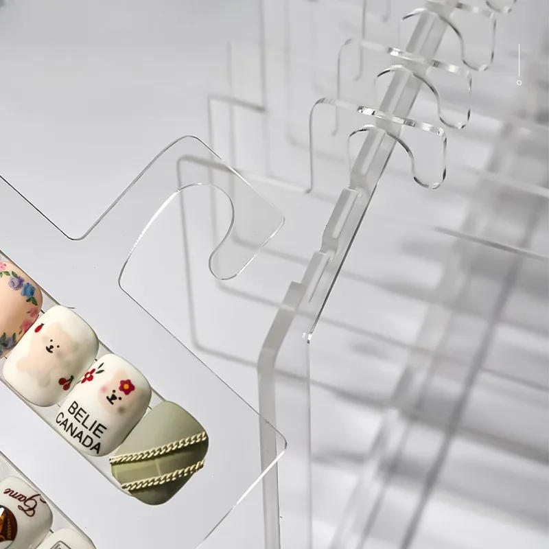 Description Picture 4 of itemNail Display Board Style Acrylic Color Card Works Modeling Template Desktop Sample Storage Hanger Tools Nail Art Tool Uñas Tool