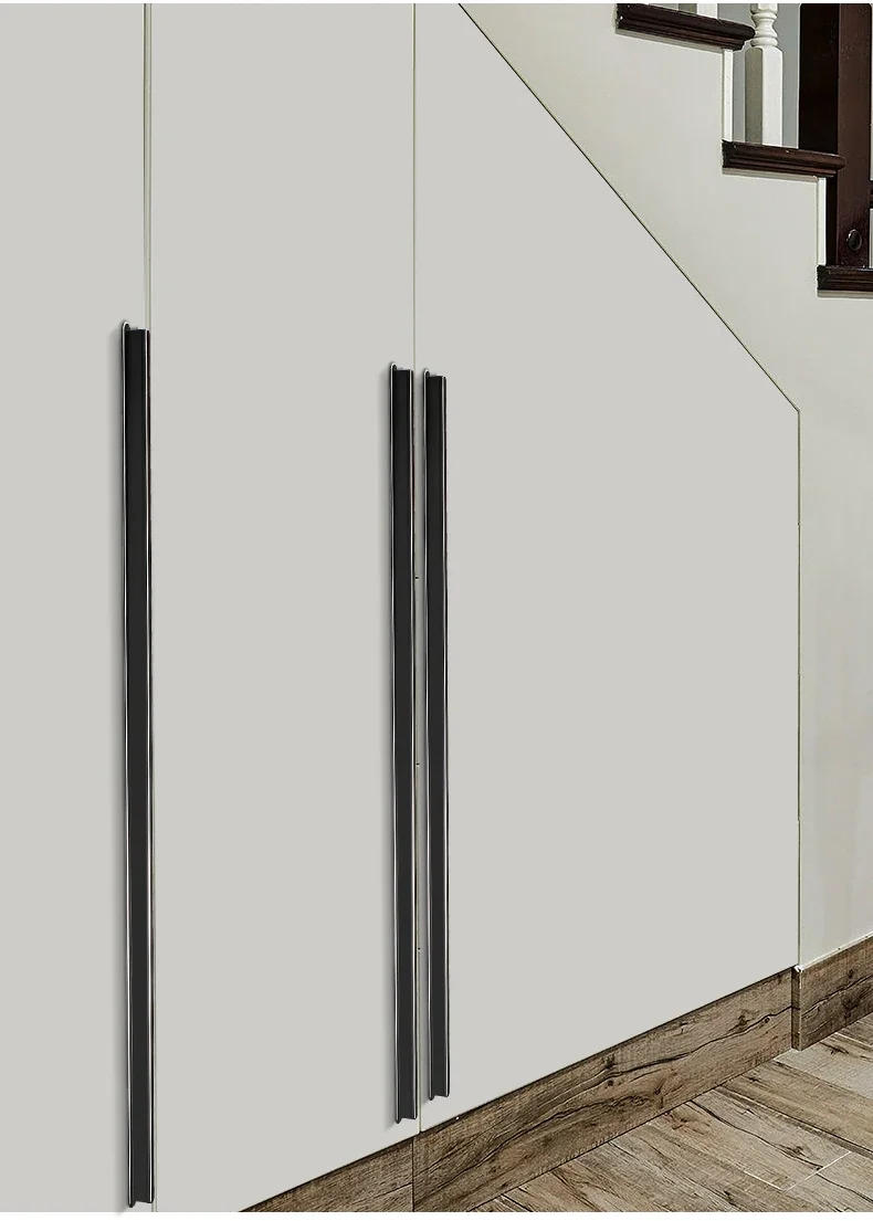 Description Picture 6 of itemAmerican Style Highlight Black Cabinet Handles Aluminum Alloy Kitchen Cupboard Pulls Drawer Knobs Long Furniture Handle Hardware