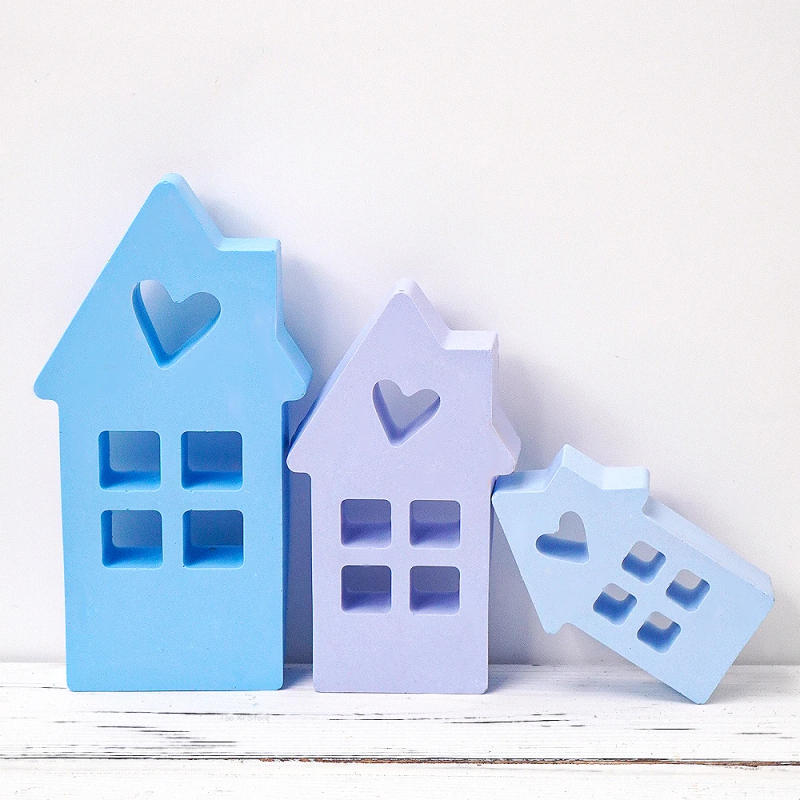 Description Picture 4 of itemHeart Shaped House Silicone Mold DIY Houses Aromath Candle Craft Making Plaster Concrete Resin Clay Molds Home Decor Supplies