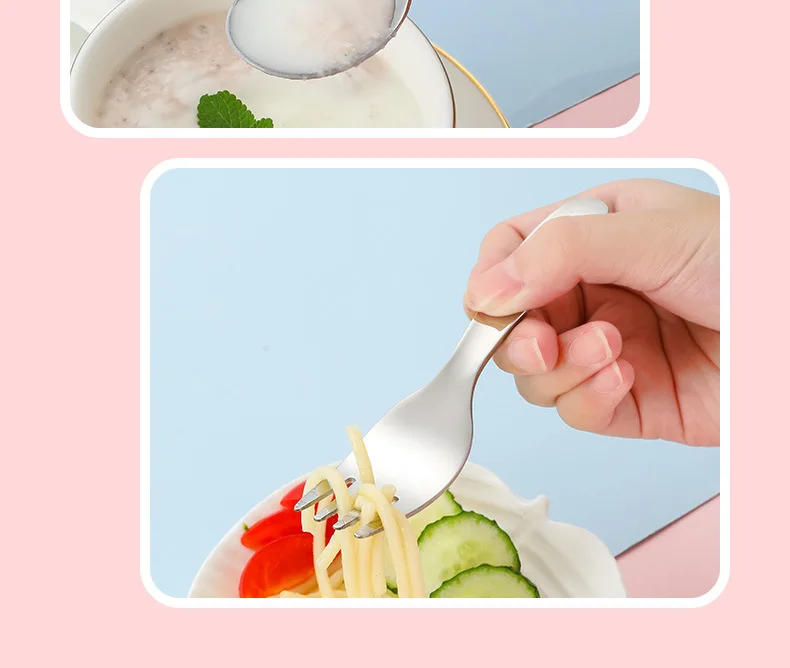 Description Picture 6 of item2 PCS 1 Set Portable Spoon Fork Tableware Outdoor Camping Stainless Steel Cutlery Set for Hiking Outdoor Camp Cooking Supplies