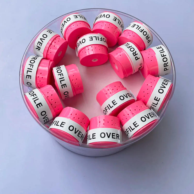 Description Picture 4 of item60PCS Free Shipping Sticky Perforated Tennis Overgrips PU Paddle Rackets Overgrips Anti-slip Sweatbands Squash Rackets Grips