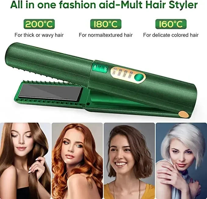 Description Picture 6 of itemnew Mini Professional 2 in 1 Portable Hair Curler Hair Straightener Flat Iron Hairs Straightening Corrugated Iron Styling Tools