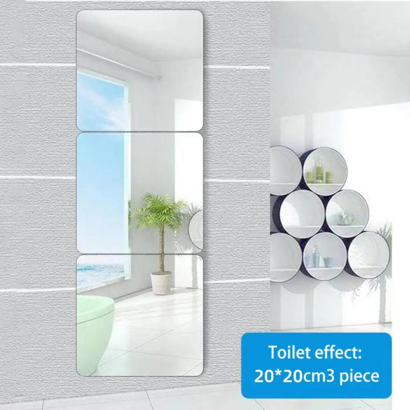 Description Picture 4 of itemMirror Wall Decal Innovative Easy Installation Stunning Reflection Durable Material Versatile Decoration Wall Sticker Functional