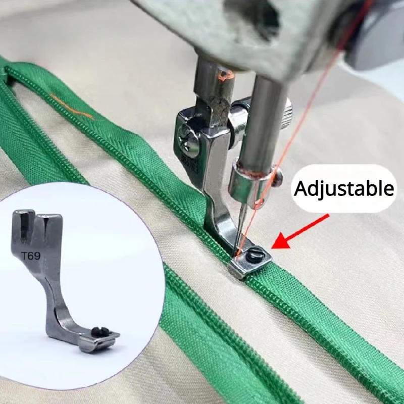 Description Picture 3 of itemT69 Adjustable Invisible Zipper Presser Foot Unilateral Zipper Feet for Single Needle Lockstitch Industrial Sewing Machine