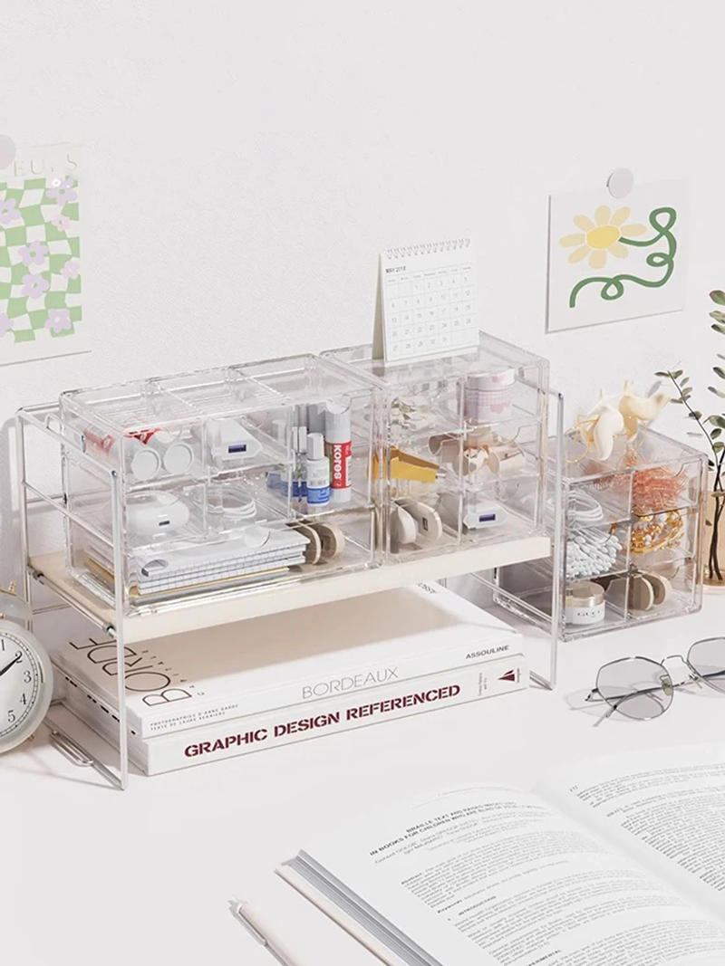 Description Picture 5 of itemTransparent Acrylic Storage Box Dust Division Large Capacity Multi-Layer Jewelry Display Stand Desktop Drawer Organizer Box