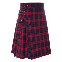 Mens Fashion Scottish Style Plaid Contrast Color Pocket Pleated Skirt Korean Reviews Many Clothes Luxury Clothing Men 2023